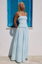 KEILY SQUARE NECK MAXI DRESS - BLUE