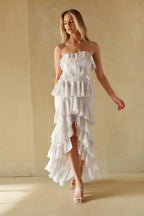 Clementine High Low Ruffle Maxi Dress