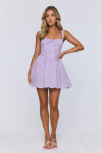 Sunny Orchard Embroidered Mini Dress Lilac