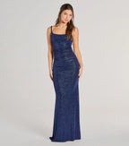 Rylie Formal Glitter Lace-Up Column Dress