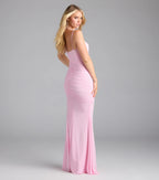 Jae Formal Mesh Ruched Mermaid Long Dress