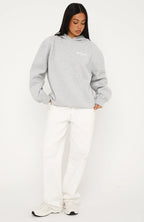 Offstage Printed Oversized Hoodie Dark Grey Marle
