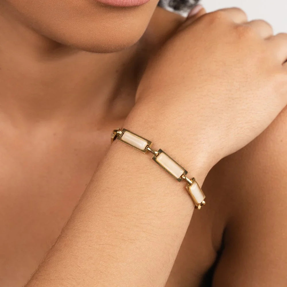 Vioraia Opal Gold Baguette Bracelet
